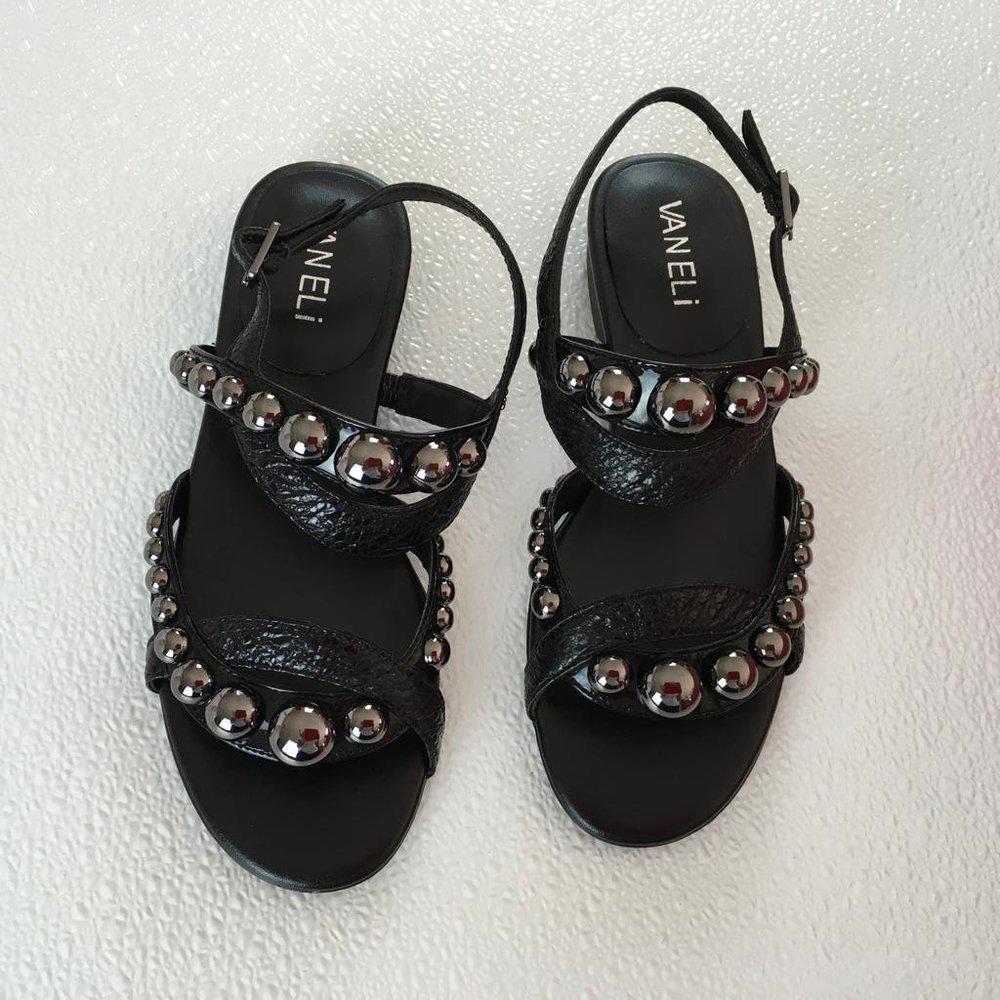 Vaneli Girl's Sandals Tack Black Color Size 4M DM1